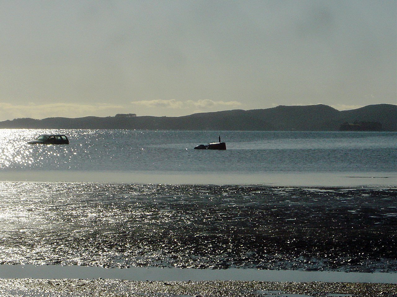 Marooned Car and Tractor 